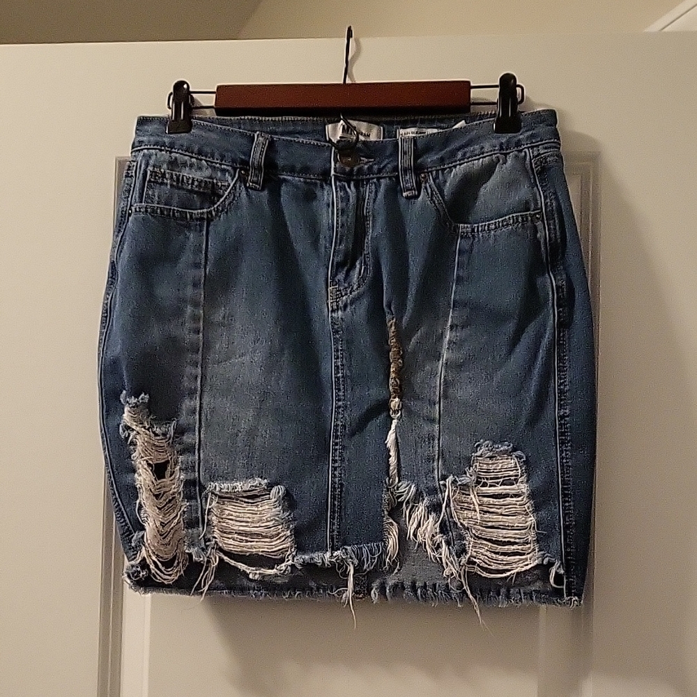 YMI Blue Mini Jean Pencil Skirt Casual